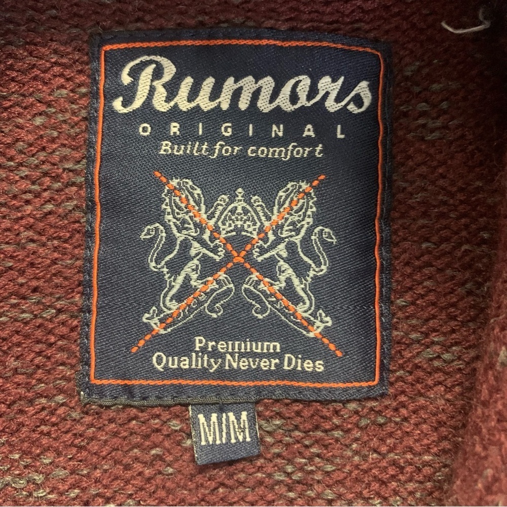 Cozy Y2K Cardigan Sweater with Geometric Pattern and Shawl Collar - Picture 9 of 9